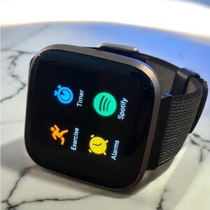 Fitbit Versa 2 Smart Fitness Watch - Black with fabric band